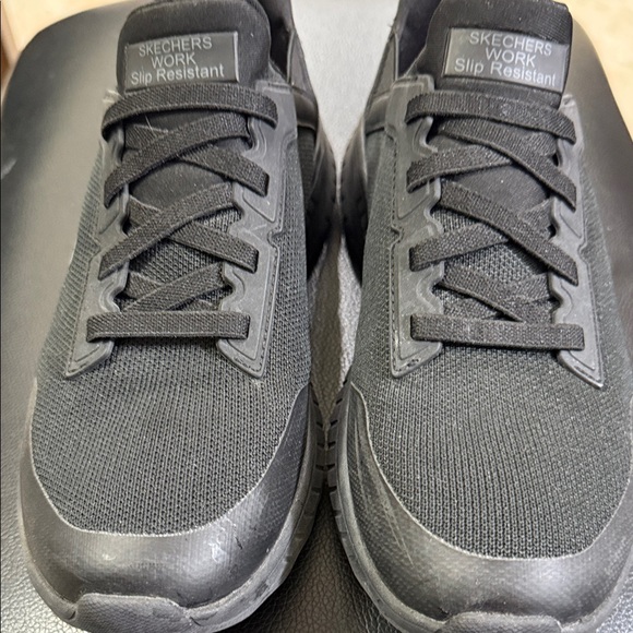 Skechers Slip Ins Black Slip Resistant Work Shoes Women’s size 7 EUC - Picture 1 of 8